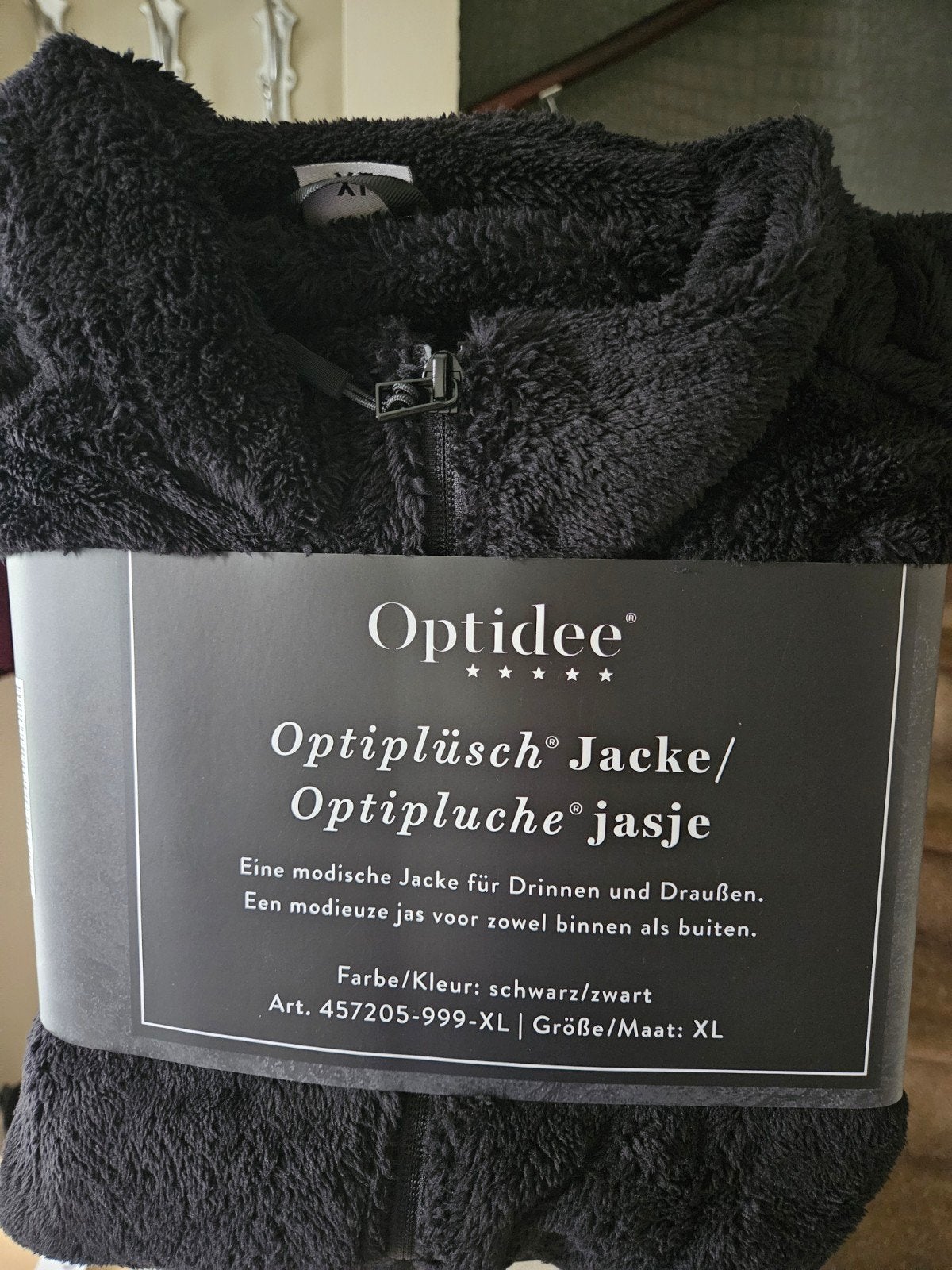 Optidee Optipluche Jasje/Vest - Heerlijk Warm & Comfortabel, Optidee, Zwart, Maat 42/44 (L), Nieuw