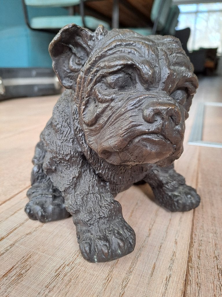 Bronzen beeldje hond, Ophalen of Verzenden, Gebruikt, Dier