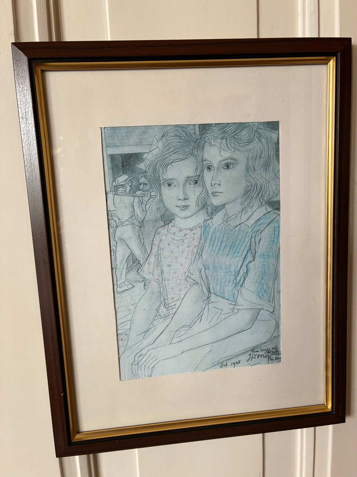 Lithografie van Jan Toorop - Twee zusjes , 1925, Antiek en Kunst, Kunst | Litho's en Zeefdrukken, Gesigneerd, Verzenden, Portret en Figuren
