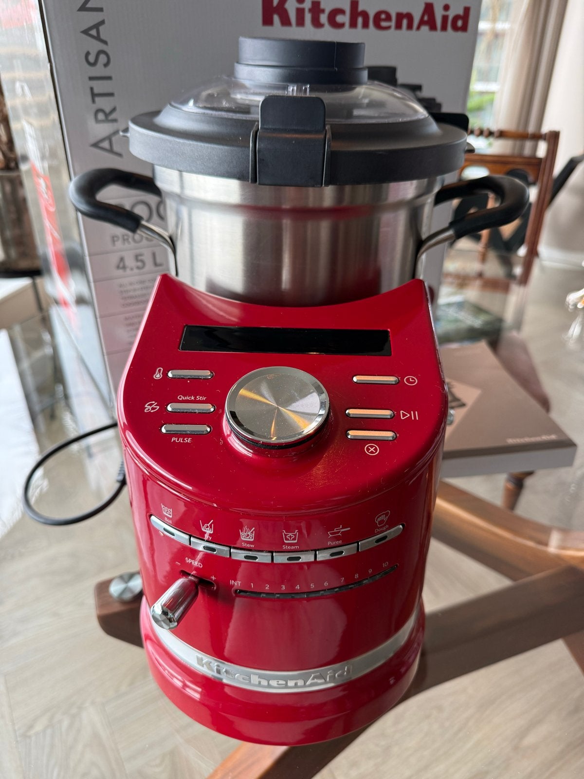 KitchenAid Cook Processor 4.5L - rood - veel accessoires, 4 liter of meer, Ophalen, Gebruikt, 3 snelheden of meer