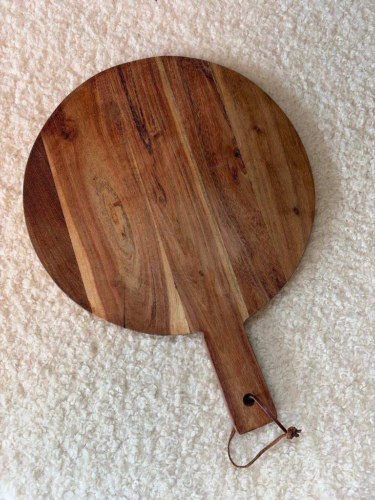 Nieuwe ronde houten snijplank / serveerplank, Ophalen, Zo goed als nieuw