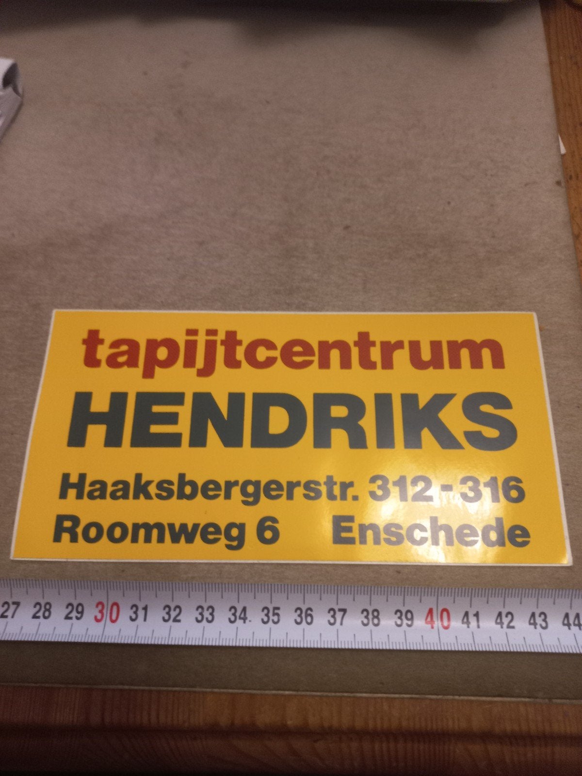 TAPIJTCENTRUM HENDRIKS /Sticker, Ophalen of Verzenden, Gebruikt