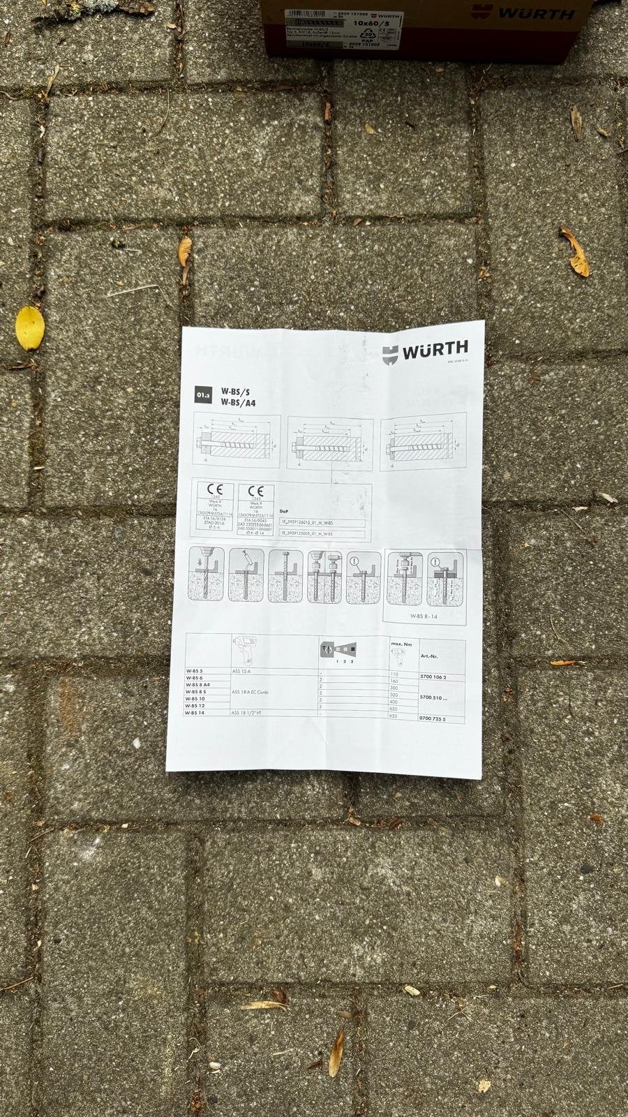 Wurth Ankerbouten 10x60/5 - Nieuw in doos, Ophalen, Nieuw, 50 tot 100 mm, Bouten of Moeren