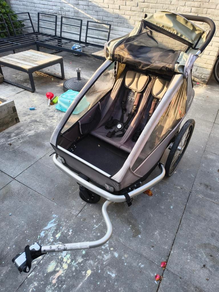 Croozer Keeke 2 fietskar en kinderwagen voor 2 kinderen, Ophalen, Gebruikt, Opvouwbaar, Croozer