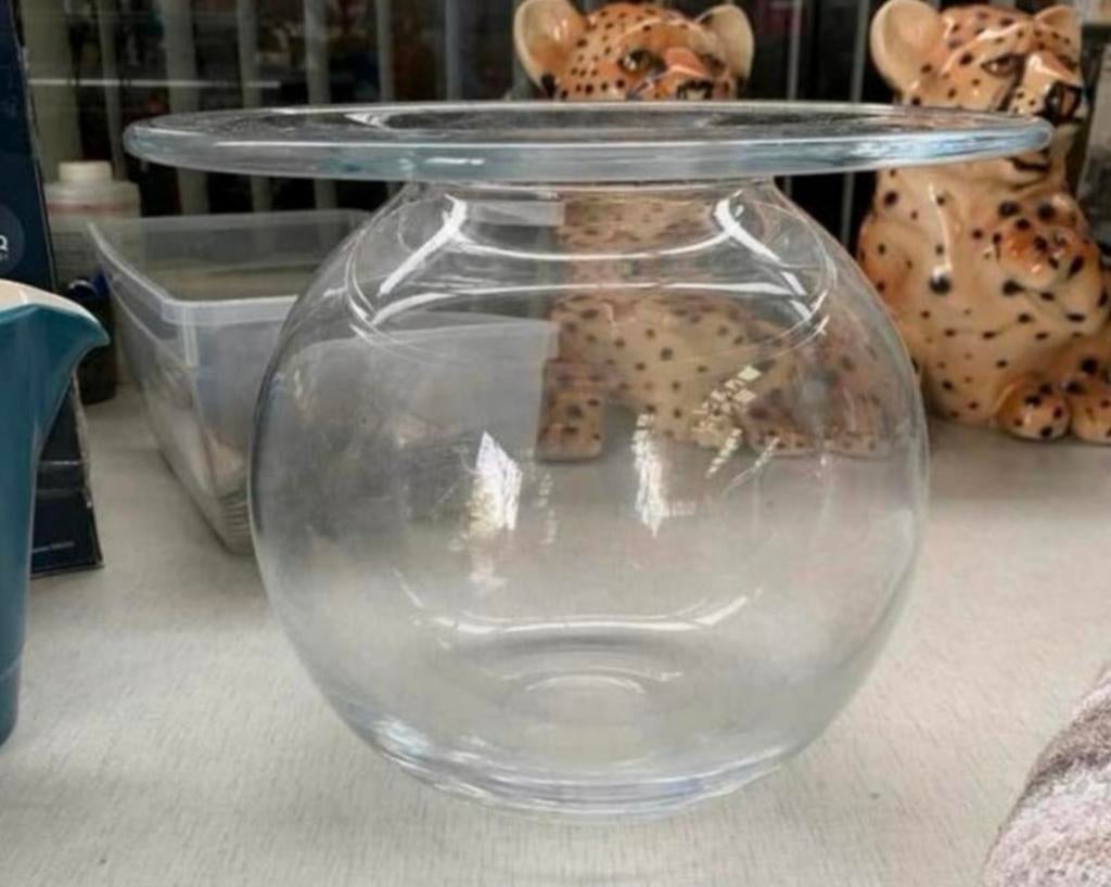 Vaas Nanny Still Riihimaen Lasi helder glas Saturnus vaas, Antiek en Kunst, Antiek | Glas en Kristal, Ophalen of Verzenden