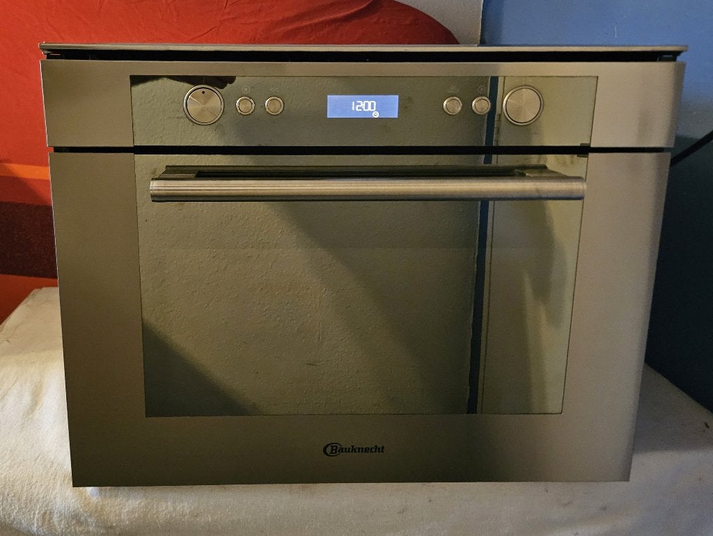Inbouw combi magnetron van Bauknecht EMCHE 8144, Ophalen, Gebruikt, Oven met grill, Inbouw