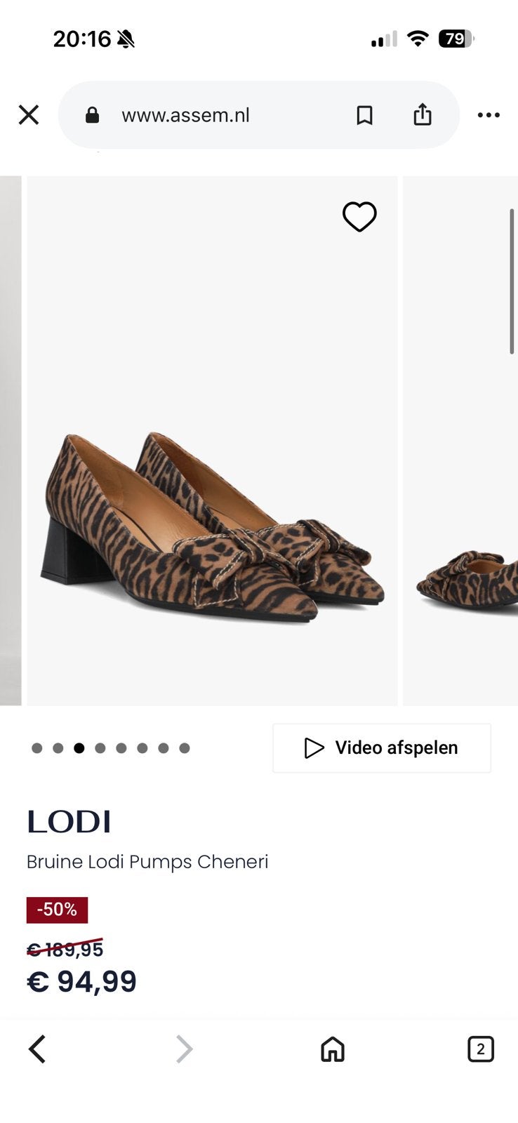 Bruine Lodi pumps Cheneri maat 38, Kleding | Dames, Pumps, Zwart, Ophalen of Verzenden, Zo goed als nieuw