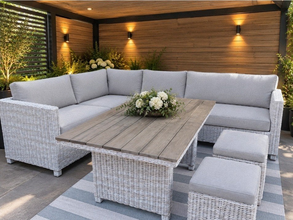 Diningset van Garden Impressions, Ophalen of Verzenden, Gebruikt, Wicker, Bank