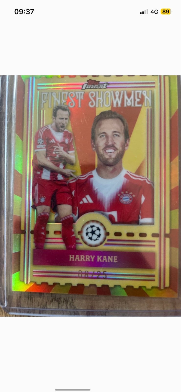 Topps Harry Kane Finest Showmen Voetbalkaart - 08/25, Ophalen of Verzenden, Zo goed als nieuw, Buitenlandse clubs, Spelerskaart