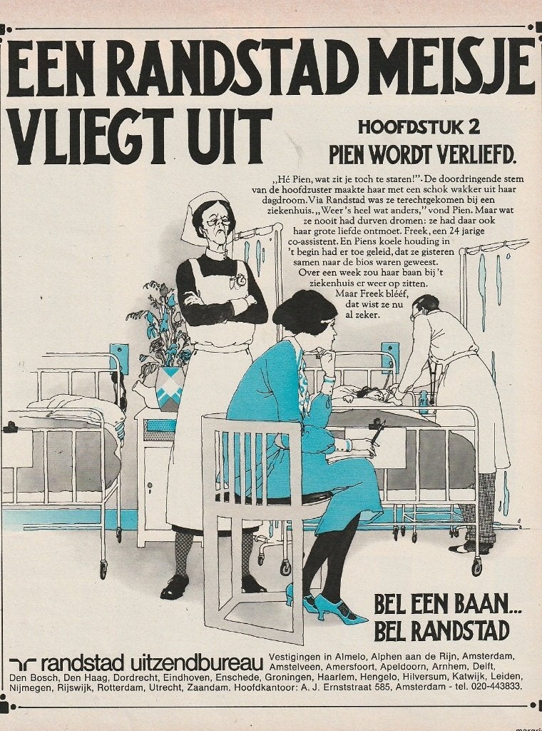Retro reclame 1973 Randstad Uitzendbureau Pien met zuster, Verzenden, Overige typen