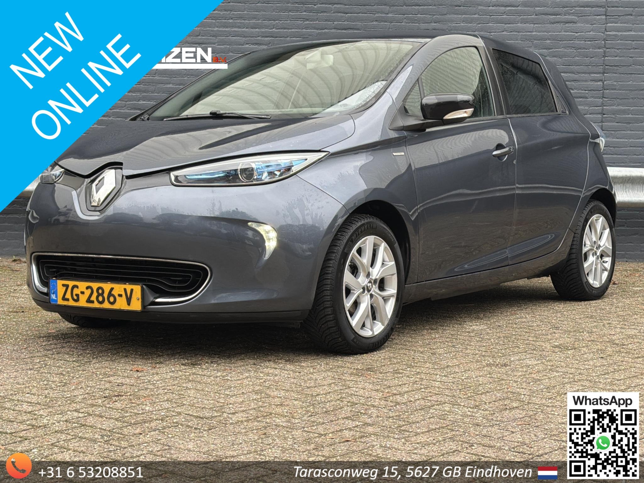 Renault ZOE R110 Limited 41 kWh (ex Accu), Auto's, Stof, Gebruikt, 41 kWh, Verwarmde buitenspiegels
