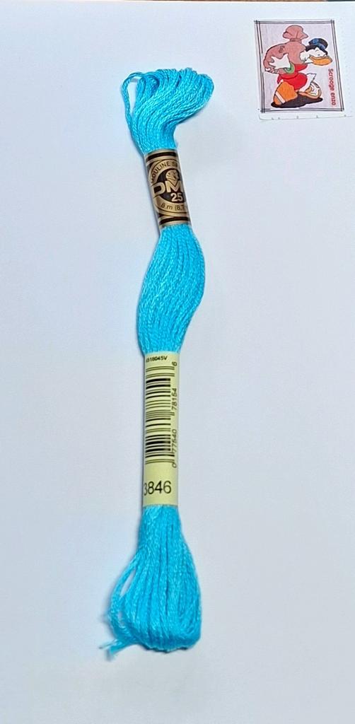 DMC mouline, blauw 3846, 68314 ILLZACH, Ophalen of Verzenden, Borduurgaren of Zijde, DMC