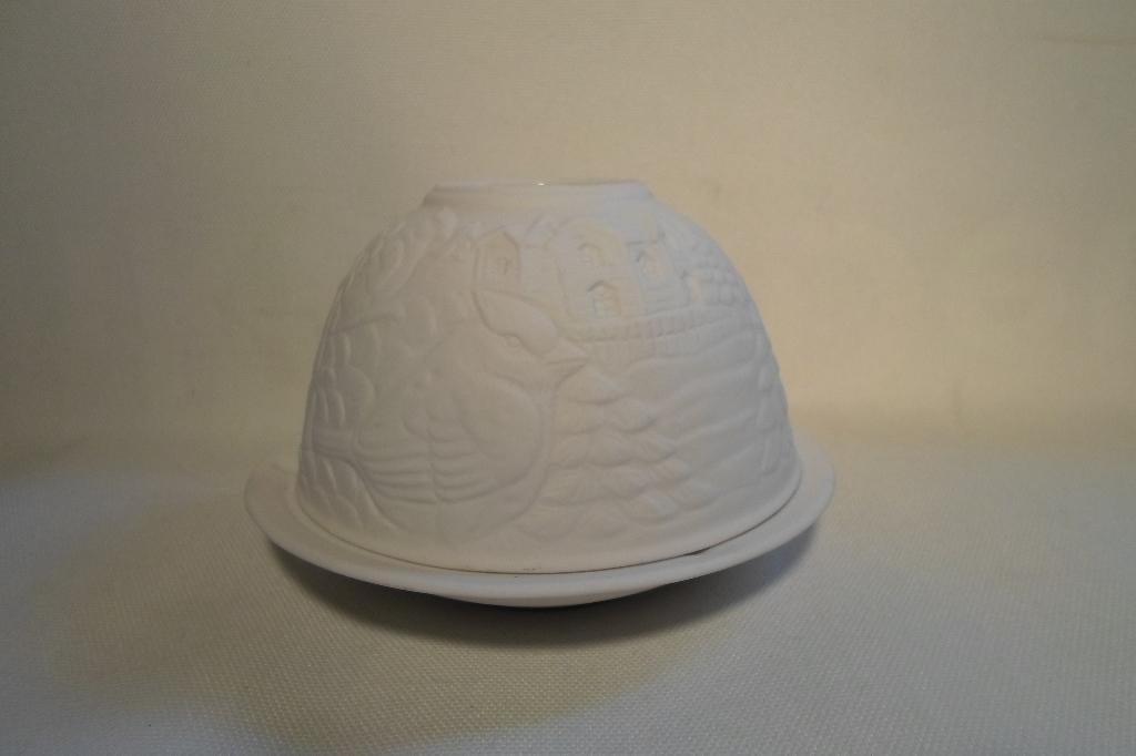 Lithophane Waxinelicht Houder Porselein Vogel, Huis en Inrichting, Woonaccessoires | Kandelaars en Kaarsen, Overige materialen