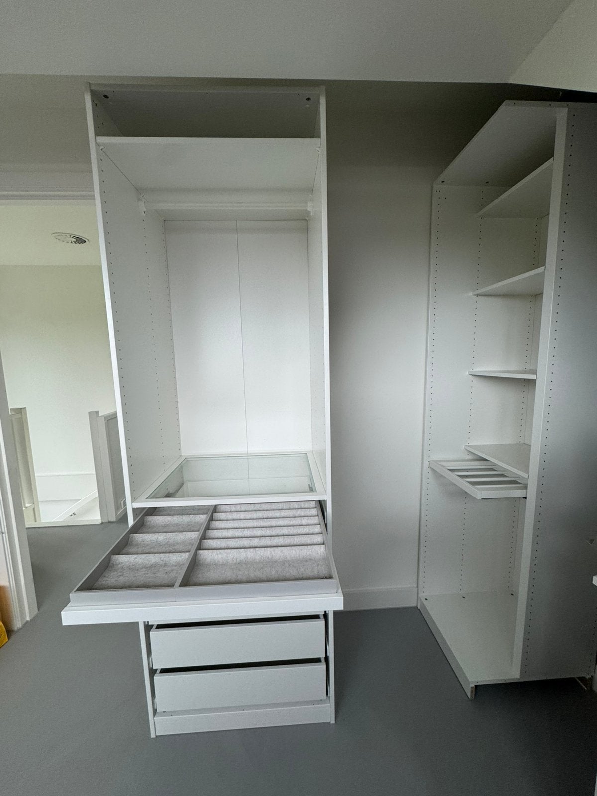 Complete IKEA PAX kast met hoekkast & sieradenlade, Ophalen, Gebruikt, 50 tot 75 cm, 200 cm of meer
