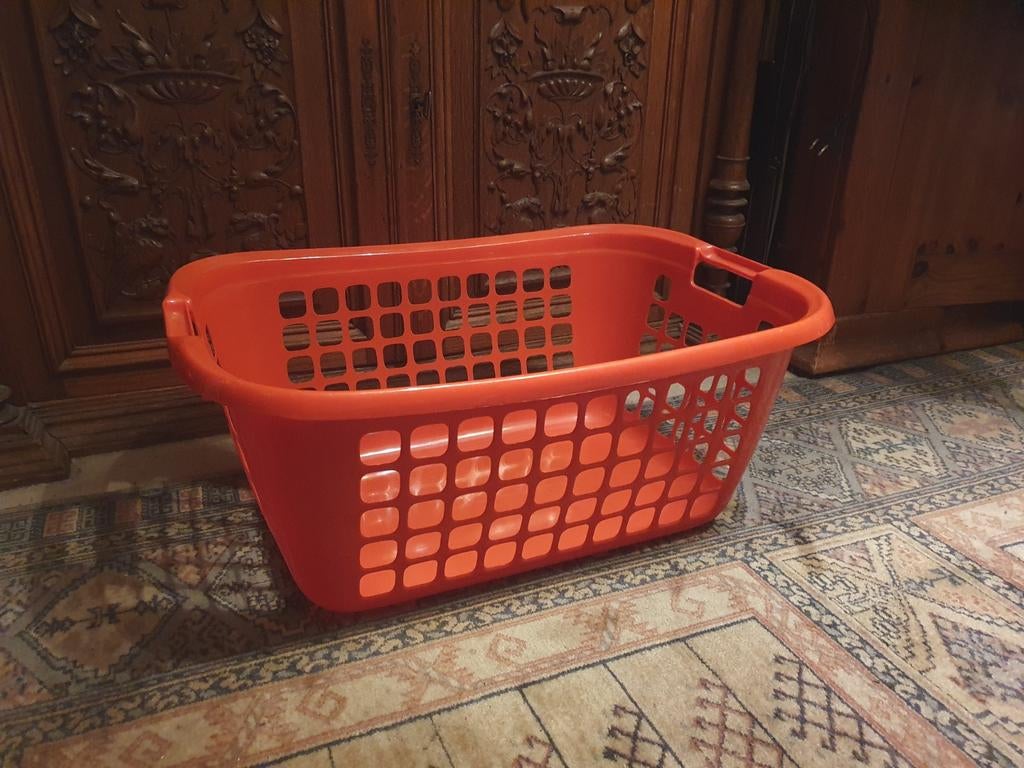 Grote Vintage Wasmand Rood-Oranje, Ophalen of Verzenden, Overige typen