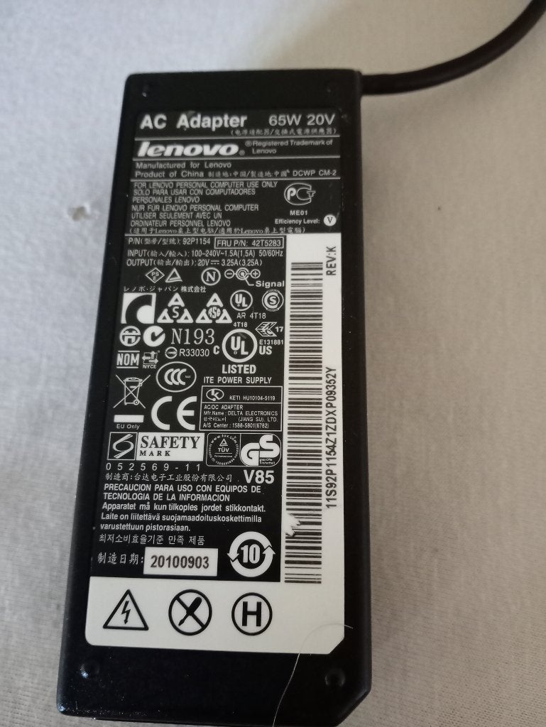 Originele Lenovo Laptop Oplader 65W, Computers en Software, Ophalen of Verzenden, Zo goed als nieuw, Lenovo