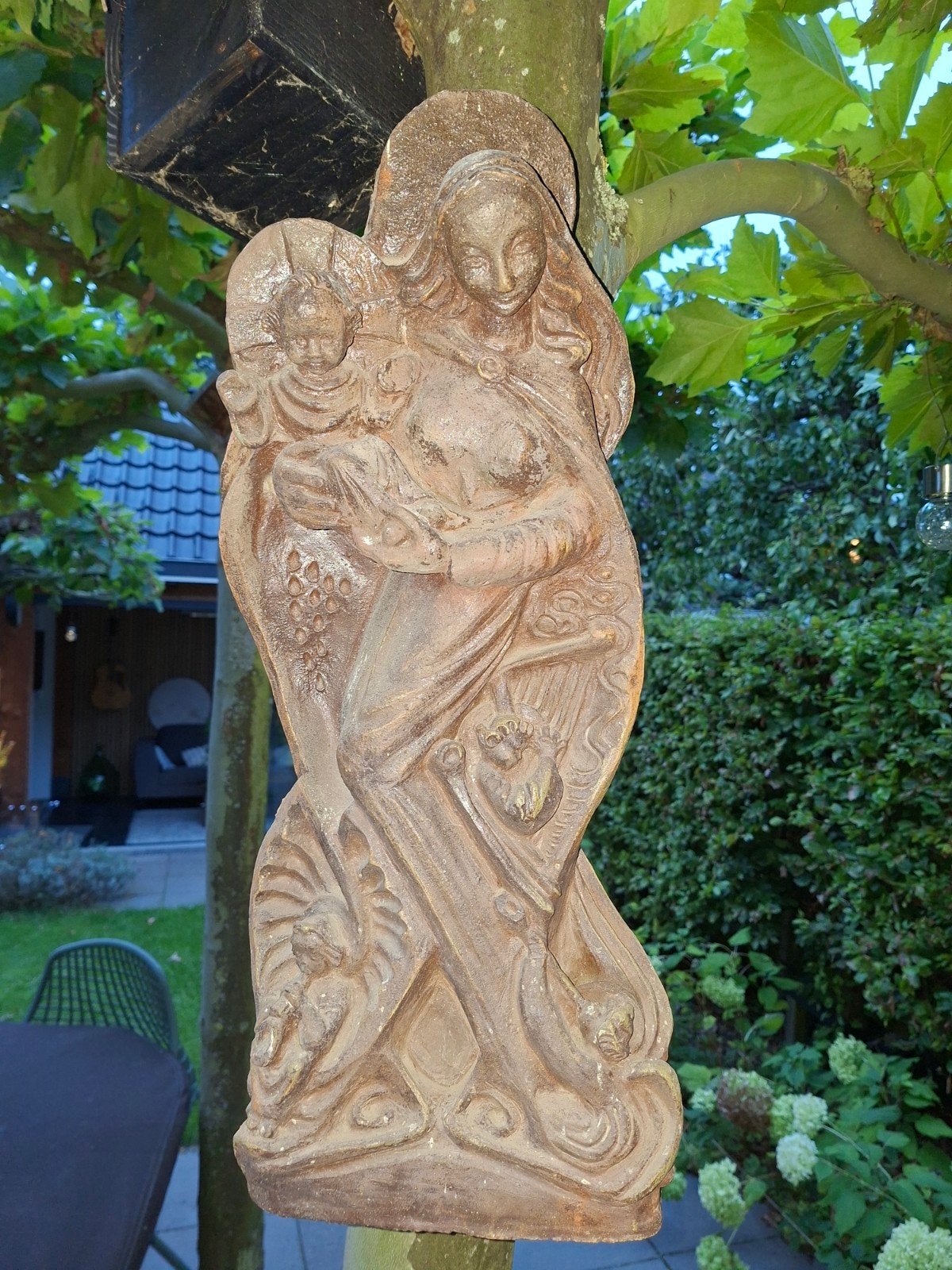 Keramieken Maria met Kind Beeld - 65cm Hoog, Ophalen