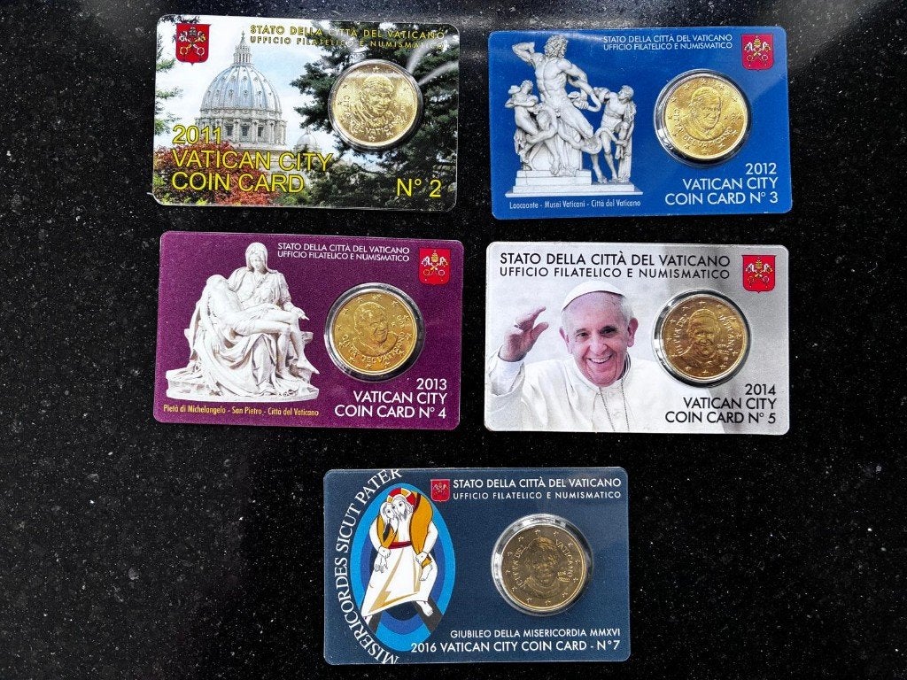 Vaticaan 50 cent coincard 2011-2014, 2016 BU, Postzegels en Munten, Munten | Europa | Euromunten, Ophalen of Verzenden, Vaticaanstad