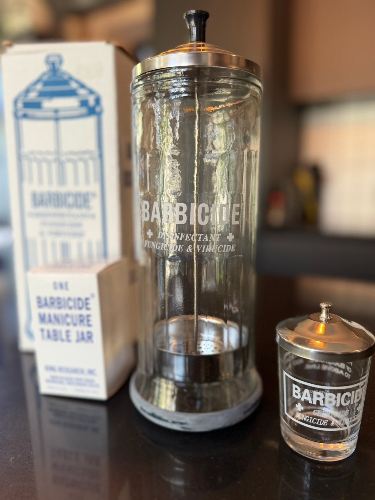 Vintage Barber Salon Set (1000ml Jar + Manicure Jar), Ophalen of Verzenden, Nieuw