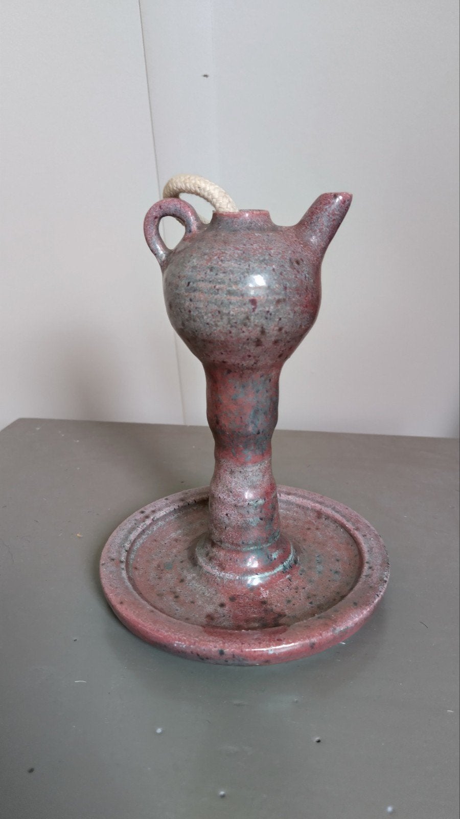 L.W Goldewijk studio pottery  olielamp snotneus, Ophalen of Verzenden