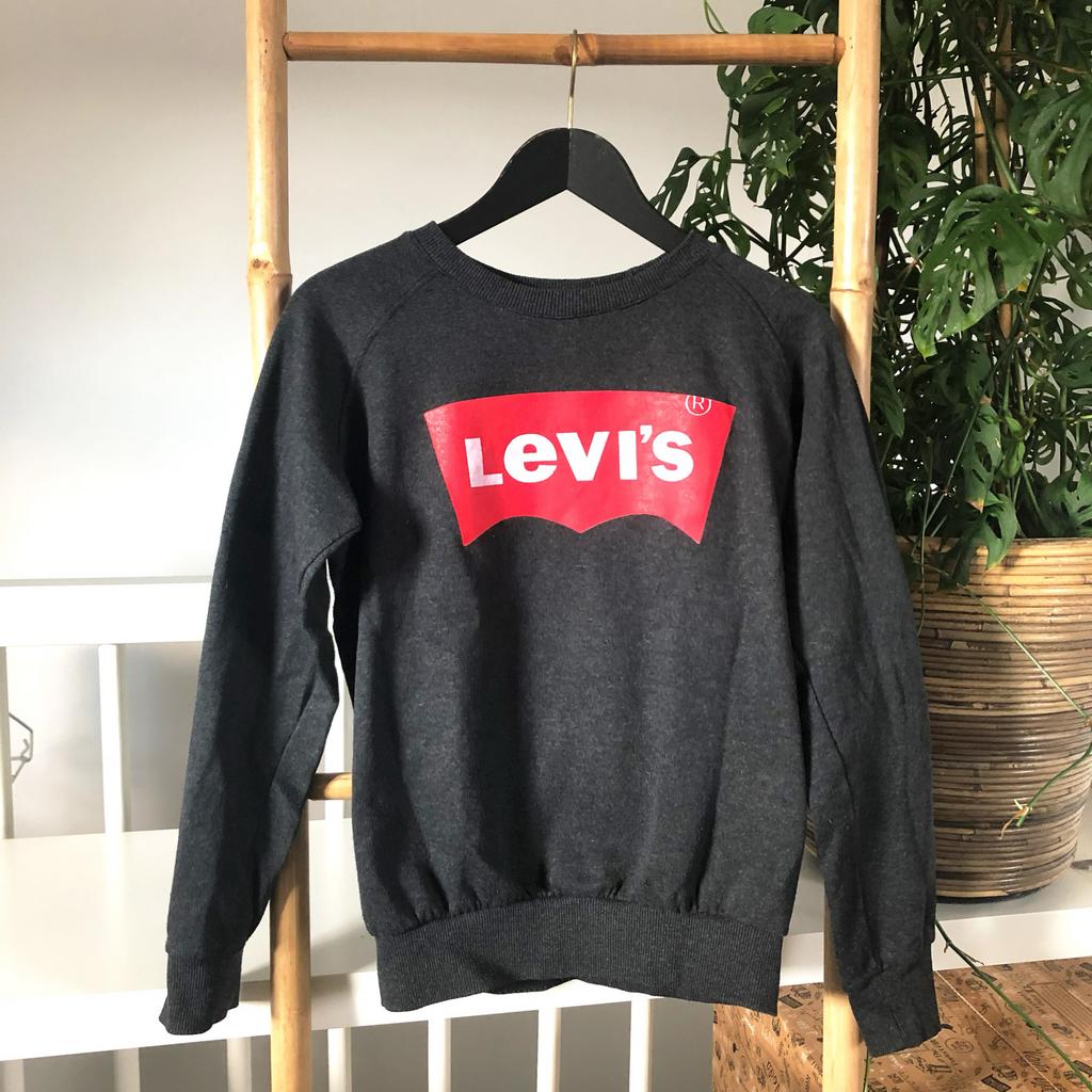 Levi's sweater met groot rood logo - Maat S, Kleding | Heren, Truien en Vesten, Zo goed als nieuw, Grijs, Ophalen of Verzenden