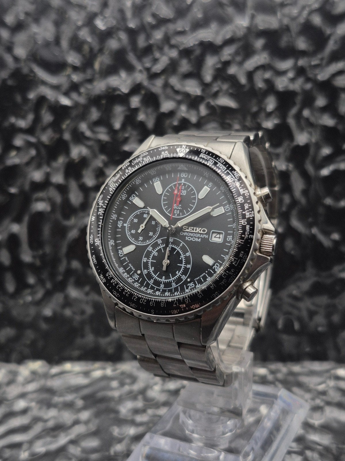 Seiko Flightmaster Chronograph Ref. 7T92-0CF0 Nwe Batterij, Sieraden, Tassen en Uiterlijk, Sporthorloges, Zo goed als nieuw, iOS