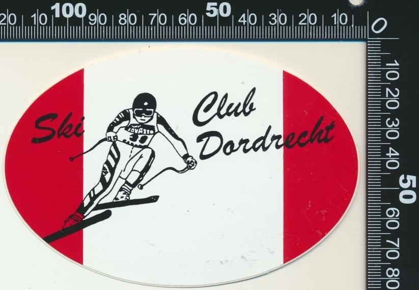 Sticker: Ski Club Dordrecht, Ophalen of Verzenden, Zo goed als nieuw, Sport