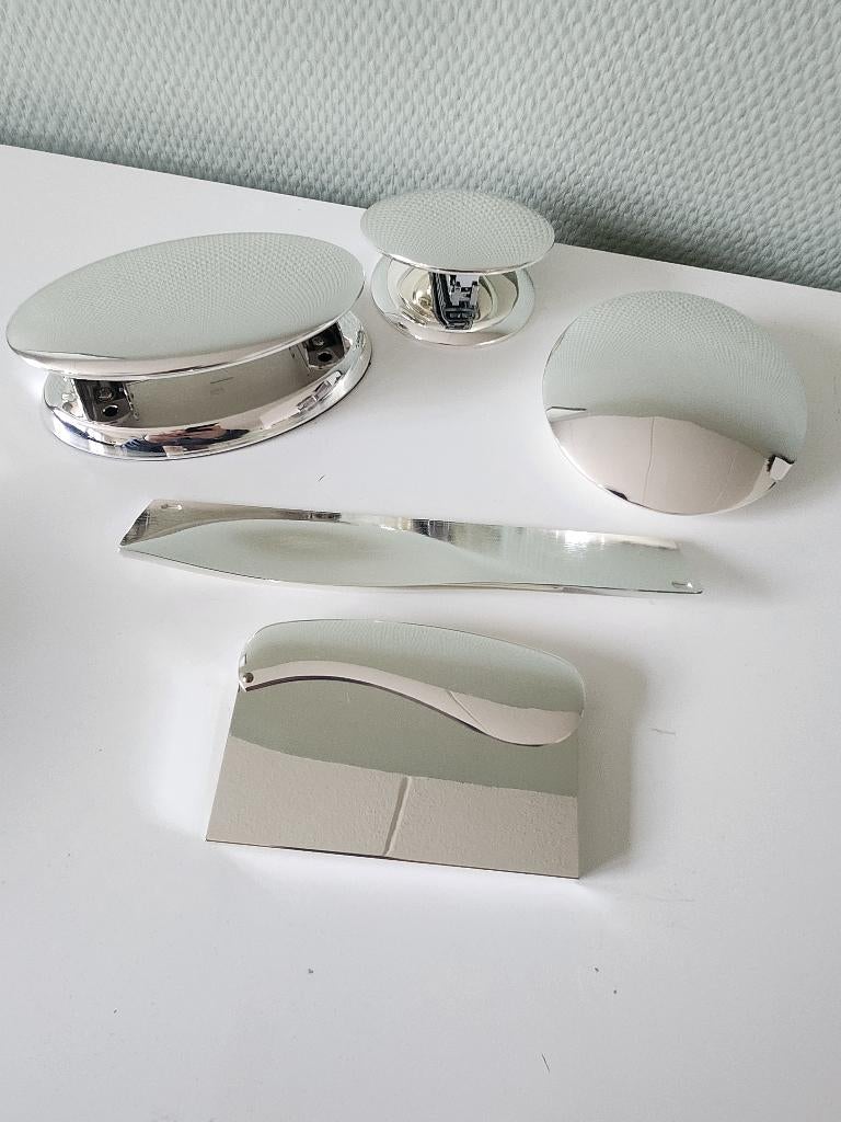 Luxe verzilverd bureausetje/kantoorartikelen, Diversen, Bureau-accessoires, Ophalen of Verzenden, Zo goed als nieuw