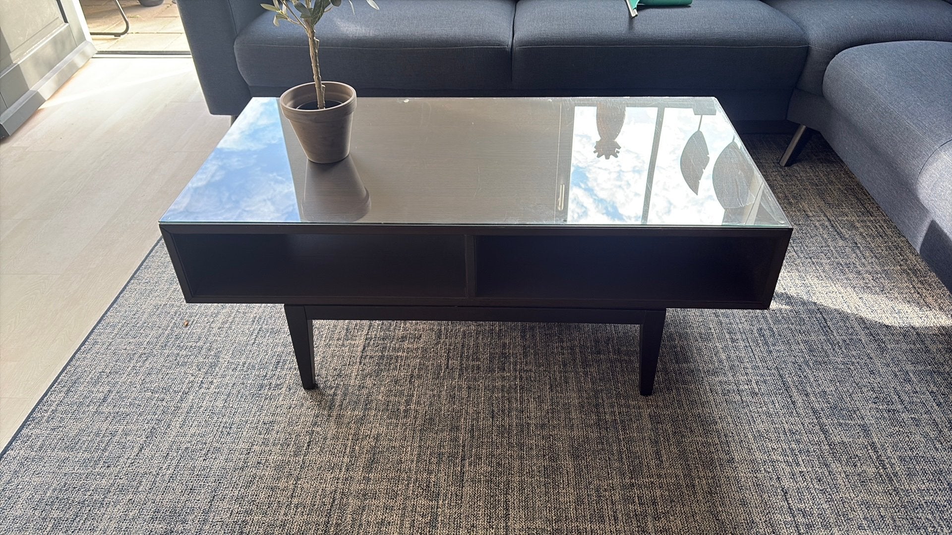 Salontafel zwart bruin IKEA, Ophalen, 100 tot 150 cm, 50 tot 100 cm, Zo goed als nieuw
