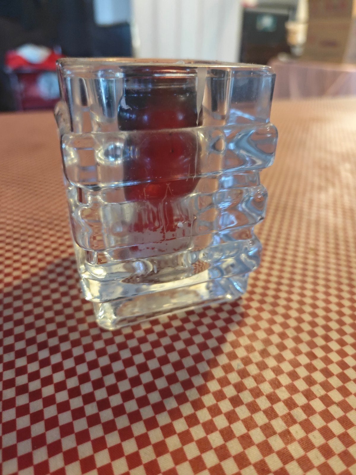 Glazen Waxinelichthouder - Modern Design, Ophalen of Verzenden, Zo goed als nieuw, Glas, Waxinelichthouder
