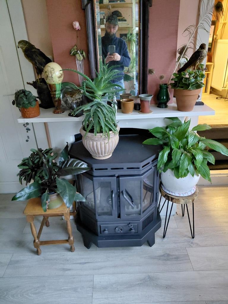 Zeer nette Reny Oslo houtkachel 7 kW - Nieuwe band, Ophalen of Verzenden, Gebruikt, Vrijstaande haard, Houthaard
