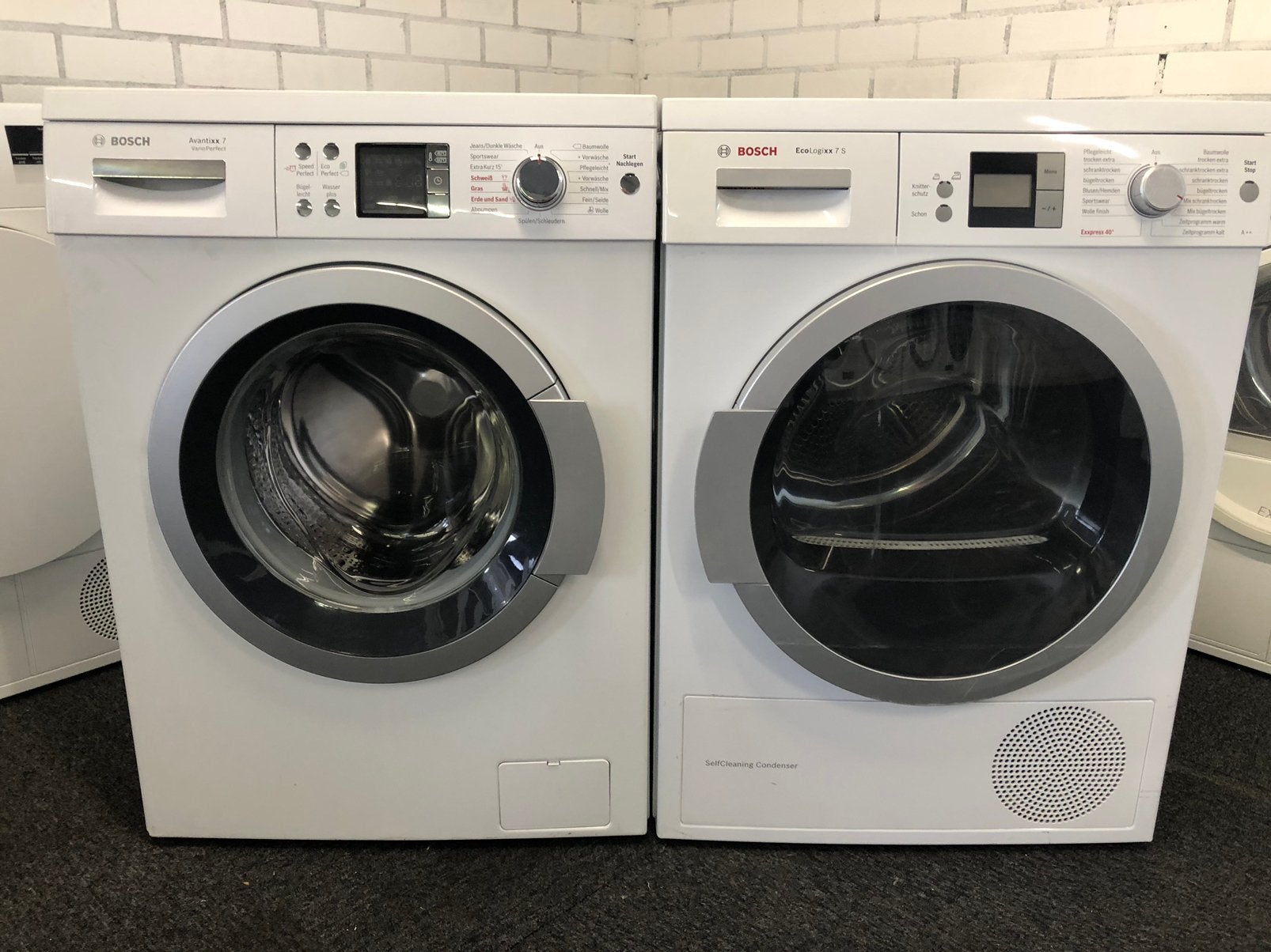 SET Bosch Wasmachine + Warmtepomp droger 7kg MET GARANTIE, Witgoed en Apparatuur, Wasmachines, Ophalen, 6 tot 8 kg, Minder dan 85 cm