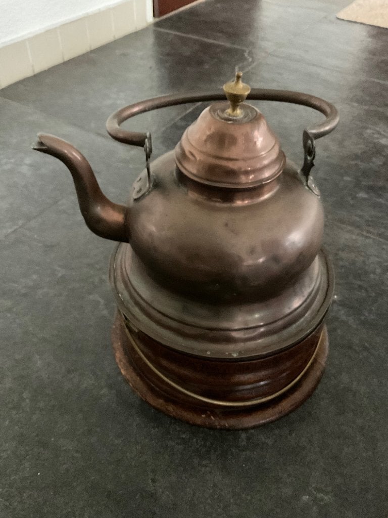 Antieke stoof met koperen ketel - Zeer oud, Antiek en Kunst, Ophalen of Verzenden, Koper