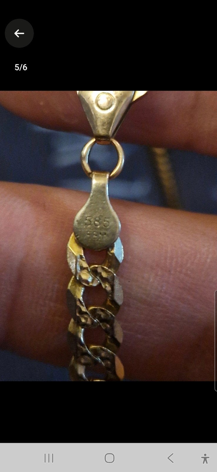 gouden heren ketting 14k, Sieraden, Tassen en Uiterlijk, Kettingen, Ophalen of Verzenden, Nieuw, Goud, Goud