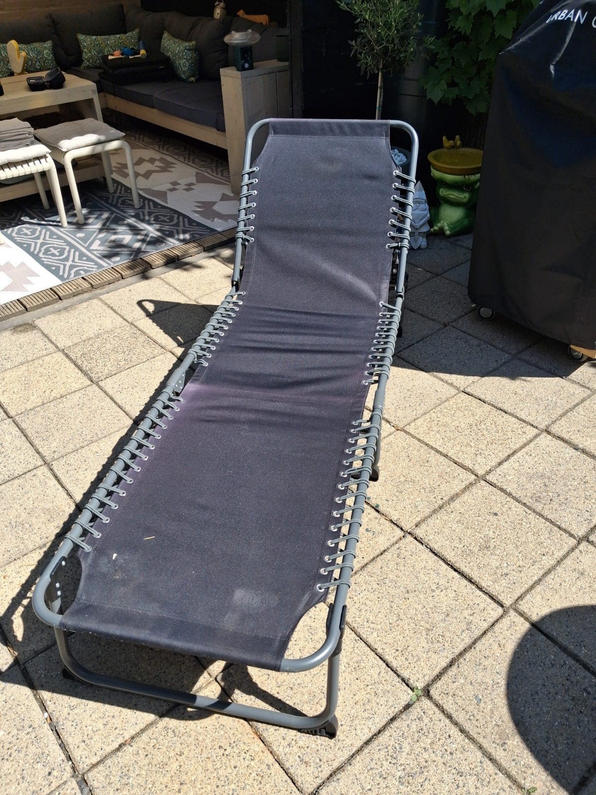 Comfortabele ligstoel - ideaal voor tuin of balkon, Ophalen, Gebruikt, Metaal, Inklapbaar