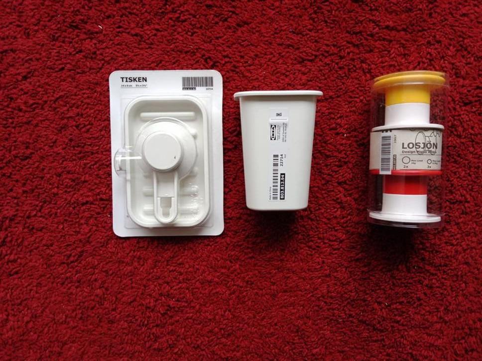 IKEA
Tisken zeepbakje,  tisken Tandenborstelhouder en haakje, Ophalen of Verzenden, Wit