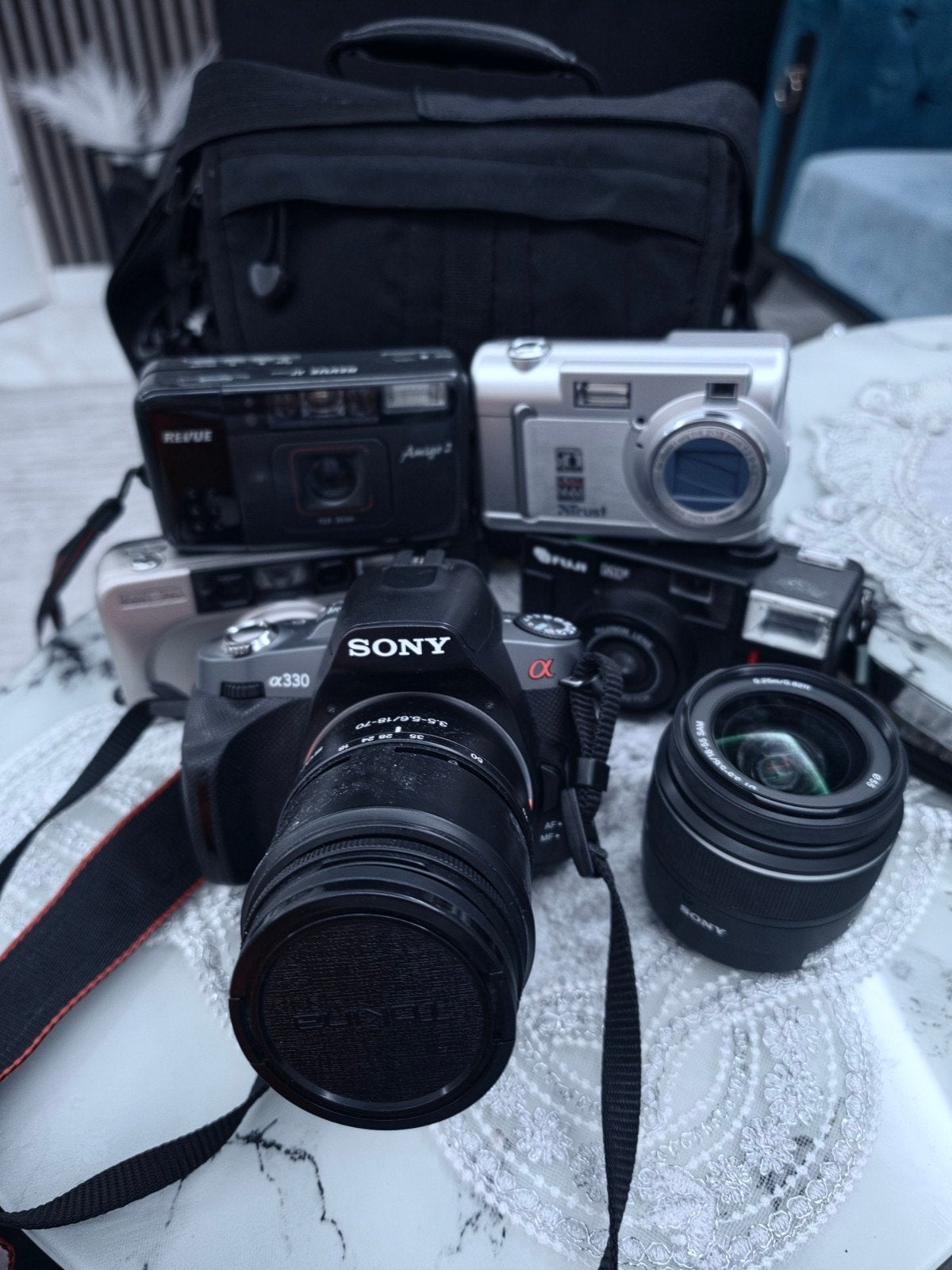 Sony Alpha a330 DSLR Camera met 18-55mm lens en accessoires, Audio, Tv en Foto, Ingebouwde flitser, Gebruikt, Spiegelreflex, Accu