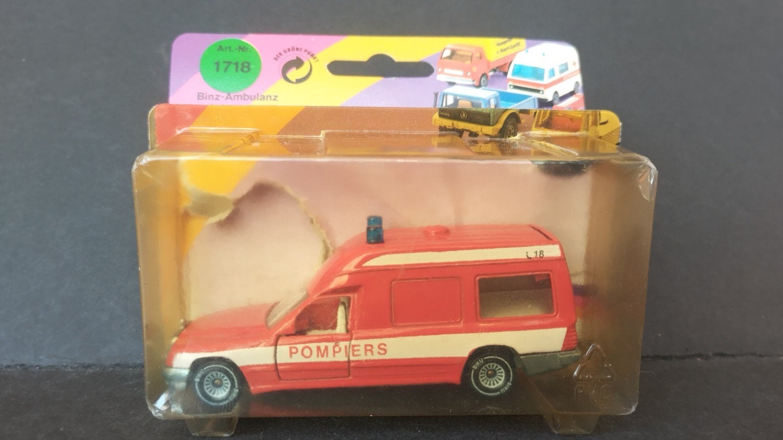 Mercedes Benz Binz Pompiers France 1:55 Siku 1718 Pol, Auto, Verzenden, Zo goed als nieuw, Sieper