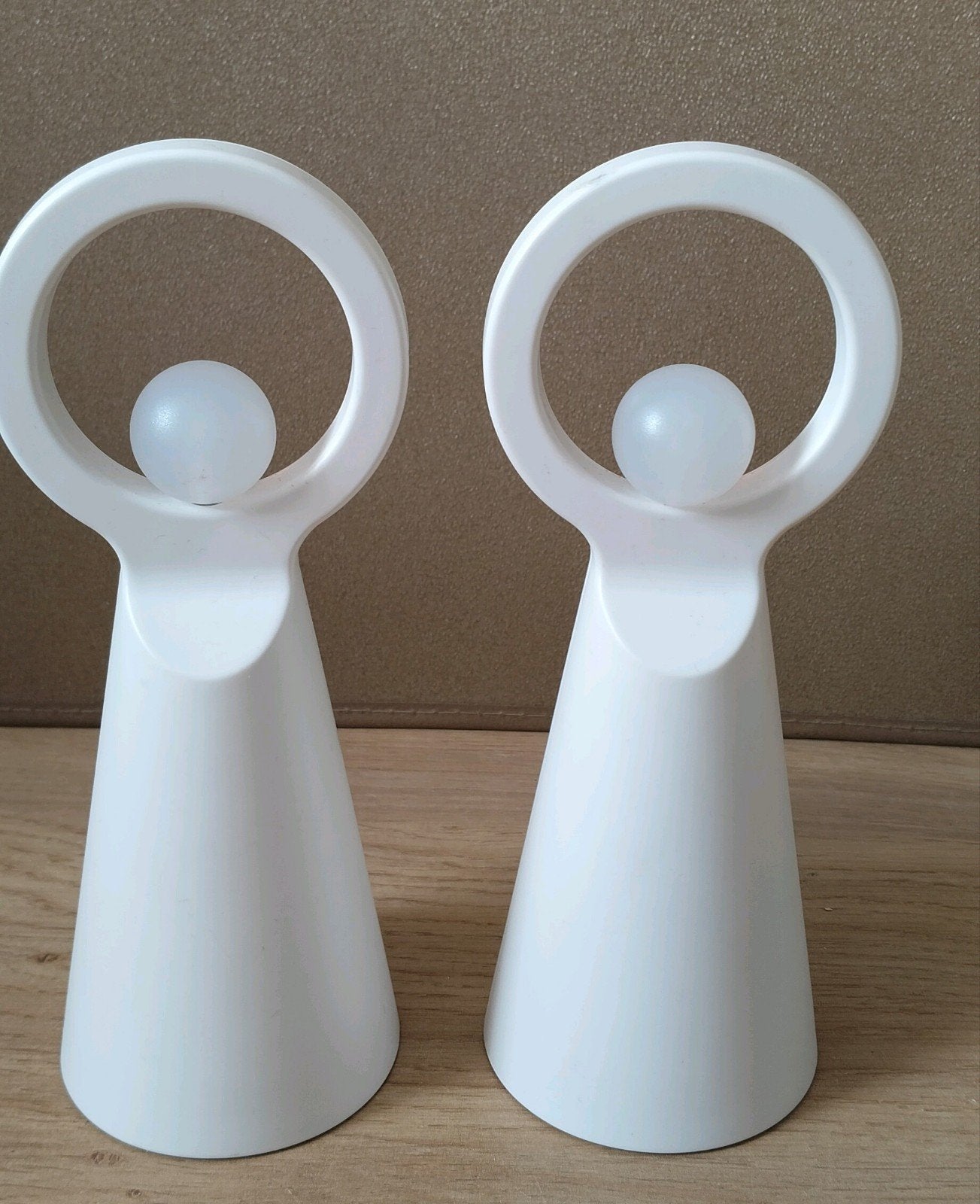 2x Vintage IKEA Strala engeltjes led lampjes-Kerst-Nachtlamp, Wit, Kunststof, Verzenden, IKEA