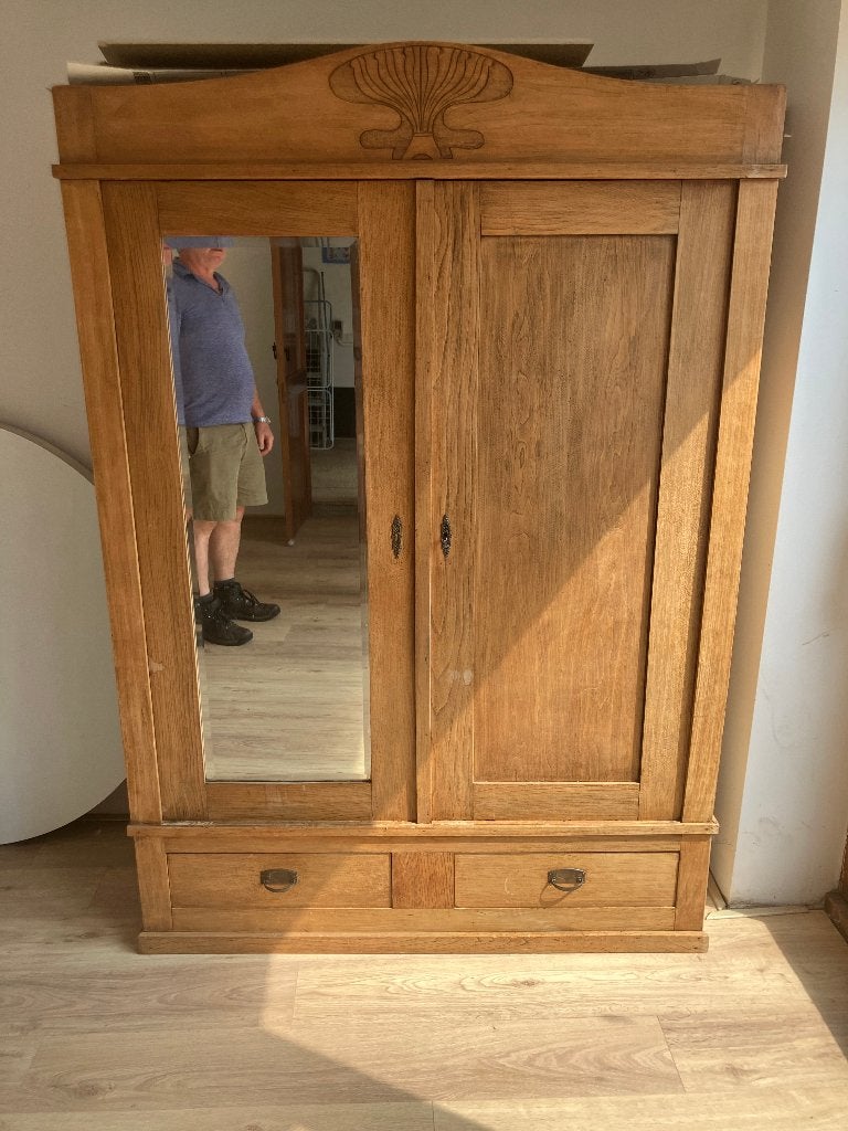 kledingkast hout, Ophalen, Gebruikt, 100 tot 150 cm, Eikenhout