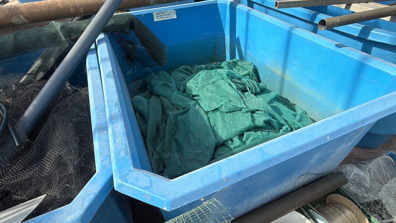 Blauwe polyester visbak quarantaine bak koi, Ophalen, Gebruikt, Overige typen