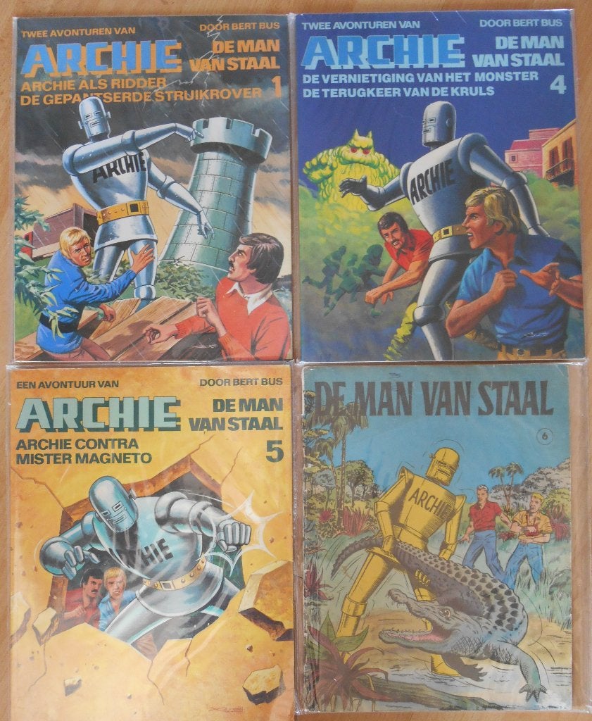 Archie de man van staal - stripboeken, Boeken, Stripboeken, Meerdere stripboeken, Ophalen, Gelezen, Bert Bus