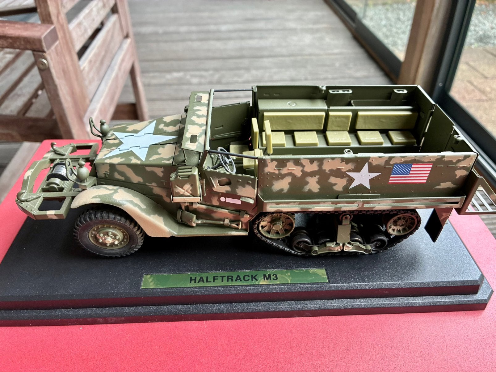 M3 Halftrack, Tunesië camo versie, zeldzaam Gonio 1/24 model, Ophalen of Verzenden, Zo goed als nieuw, Overige merken