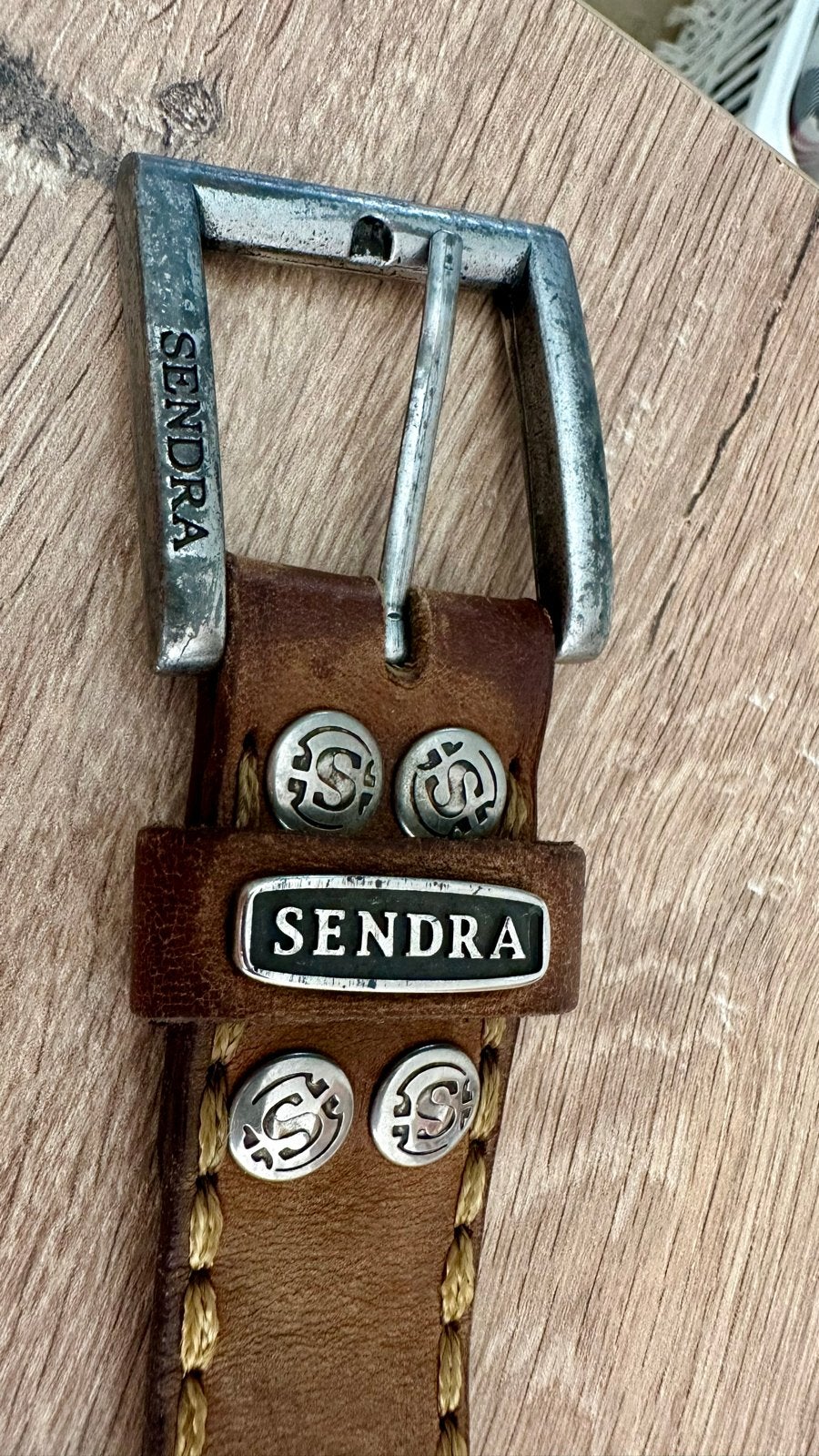 Sendra Leren Riem met Zilveren Details - Maat 85, Minder dan 3 cm, 80 tot 90 cm, Bruin, Echt leder