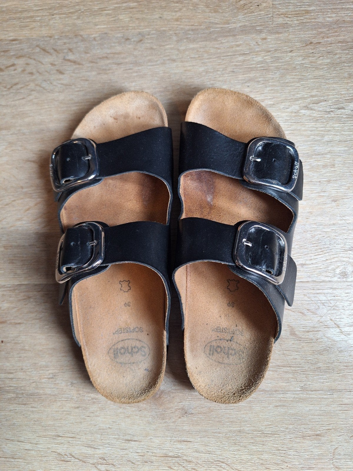 Scholl Softstep sandalen - Maat 39 - Zwart, Scholl, Zwart, Gedragen, Sandalen of Muiltjes