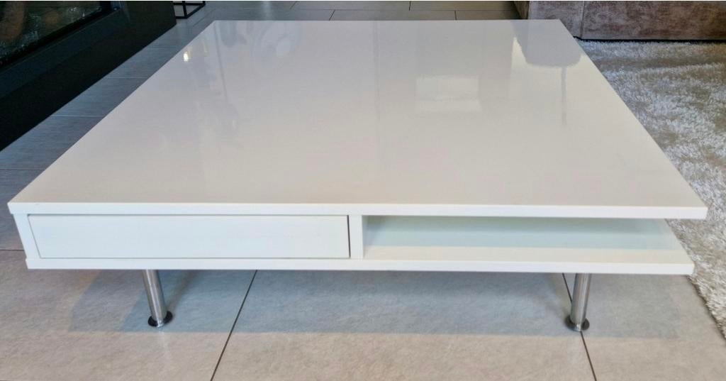 Salontafel - Tofteryd hoogglans wit, Ophalen, Overige materialen, Gebruikt, 50 tot 100 cm