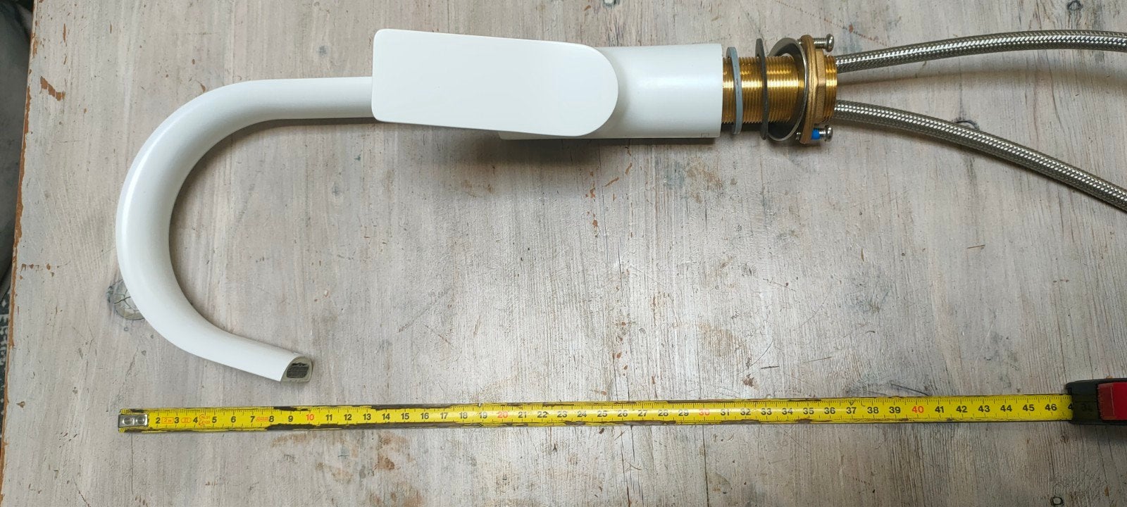 Witte wastafelkraan design, hoge uitloop hansgrohe, Ophalen of Verzenden, Zo goed als nieuw, Kraan