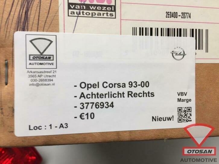 opel corsa 1993 2000 achterlicht rechts nieuw! 3776934, Ophalen of Verzenden, Kontakt@opel-infoservice.de, Opel, Bahnhofsplatz 1
65423  Russelsheim am Main, DE