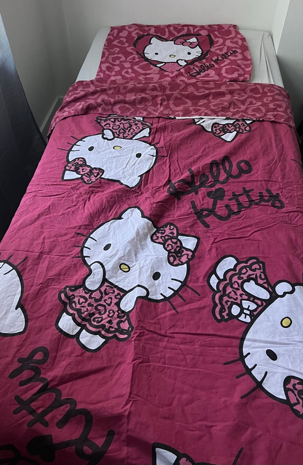 Hello Kitty dekbedovertrek eenpersoons 140x200 cm, Ophalen, Eenpersoons, Dekbedovertrek, Katoen