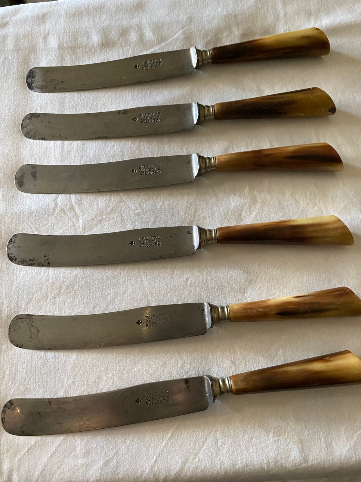 Antieke F. Herder Abr. Sohn set hoorn handvatten ca 1935, Ophalen of Verzenden